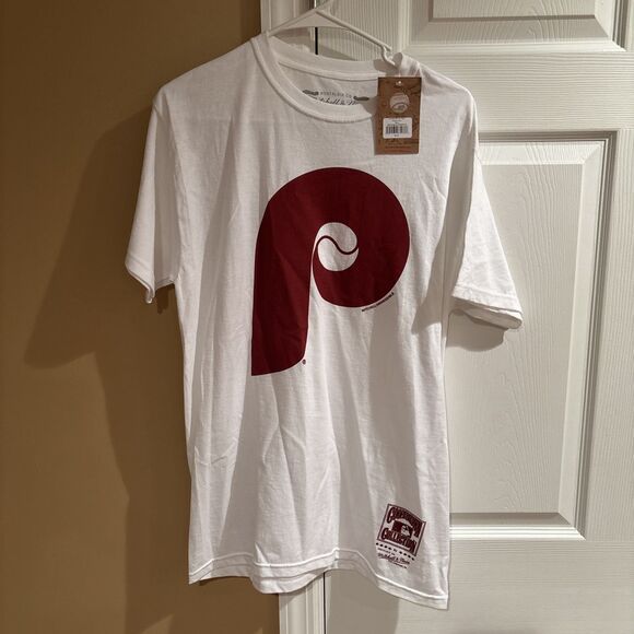 Philadelphia Phillies Retro Logo Mitchell & Ness Men’s Medium Tshirt NWT White - Picture 1 of 6